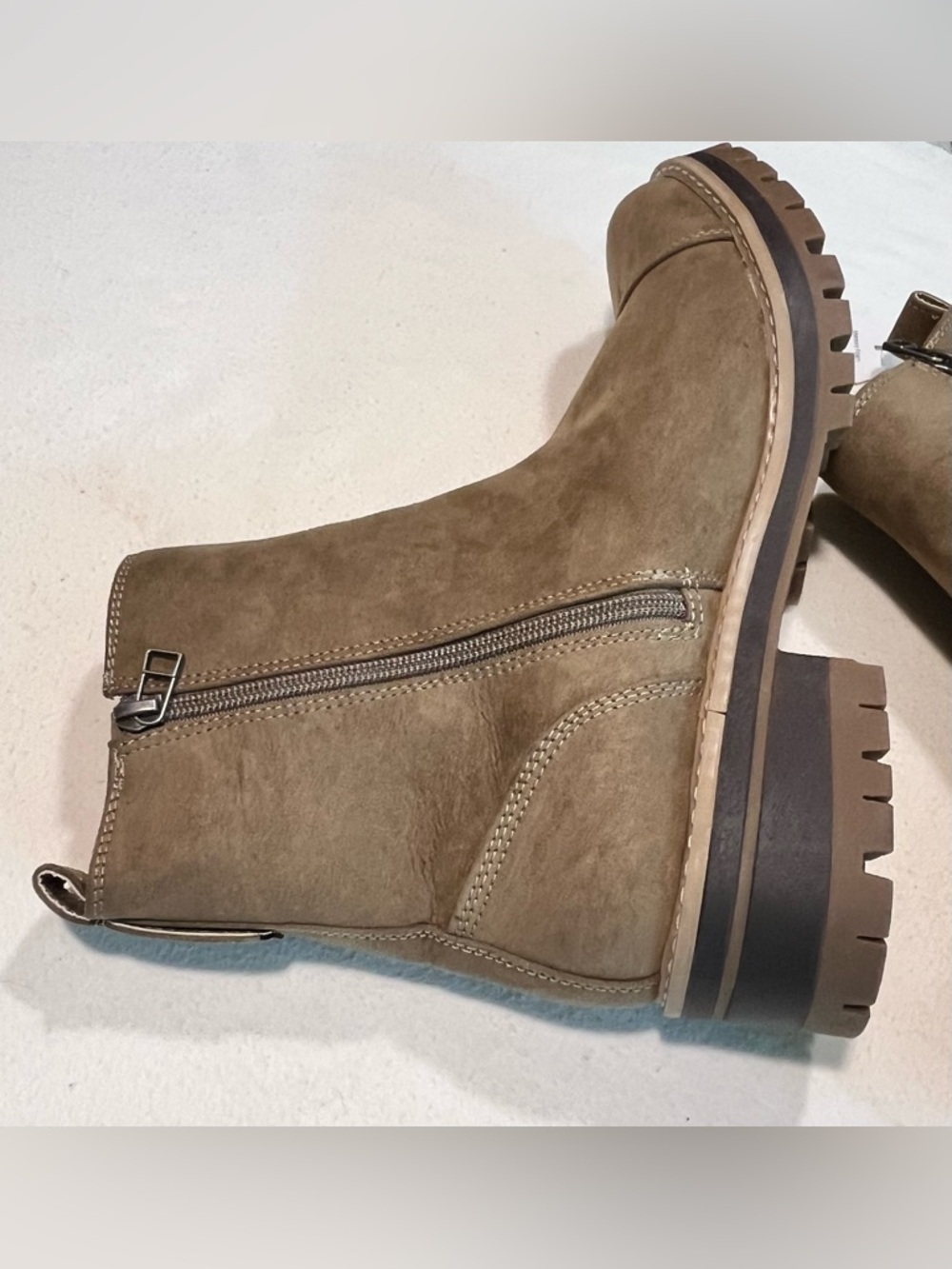 Time and Tru Taupe Slip-On Ankle Boot with Memory Foam - Picture 3 of 8
